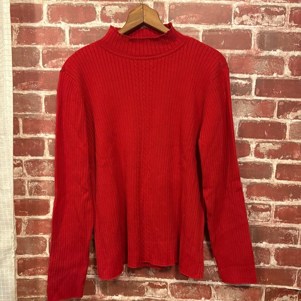 Liz Claiborne Vibrant Red Turtleneck Sweater